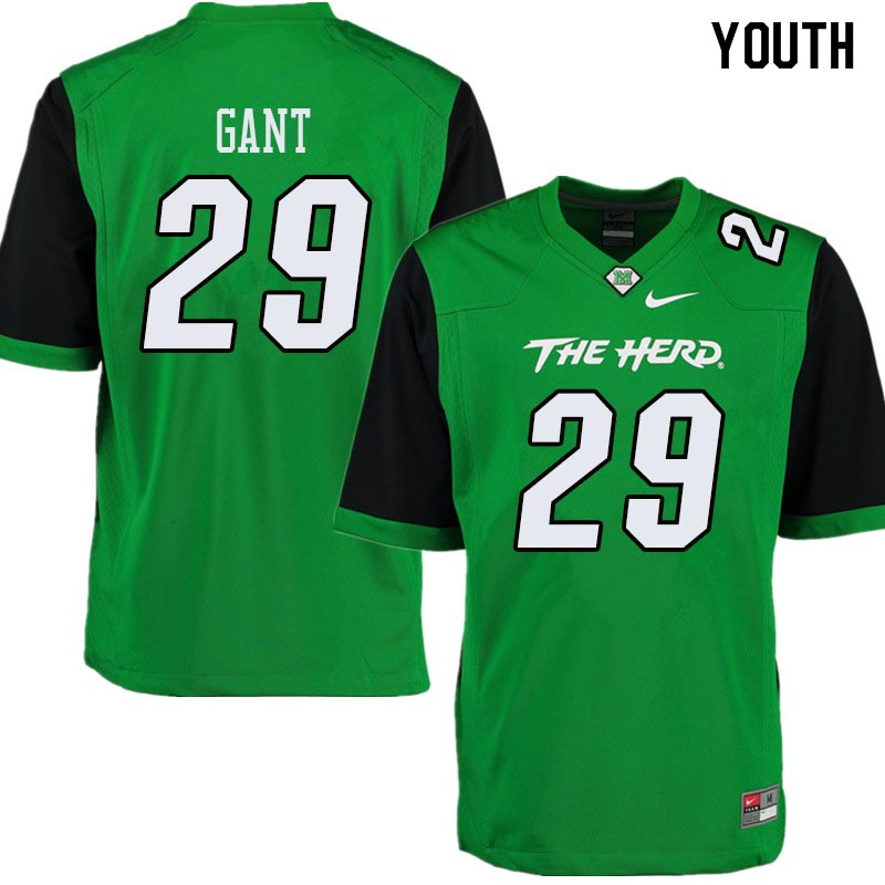 Youth #29 Malik Gant Marshall Thundering Herd College Football Jerseys Sale-Green